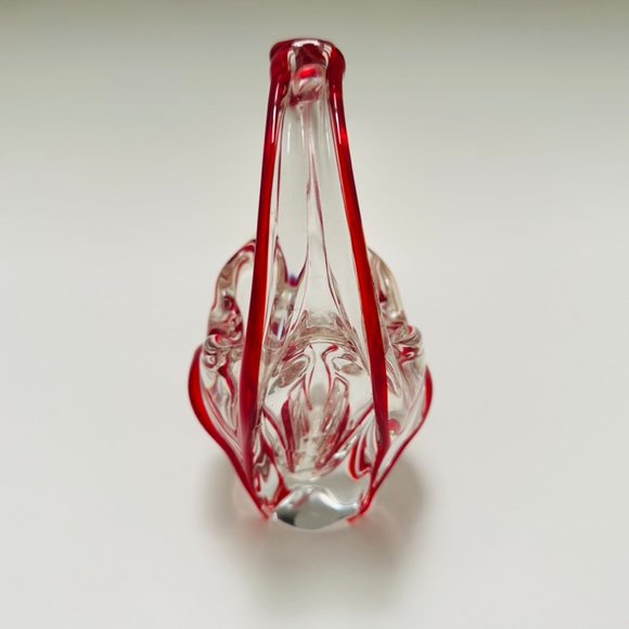 1970s Murano Style Organic Glass Basket Shaped Sculpture Bowl - Picture 4 of 8